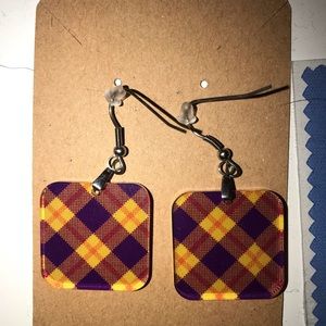 Purple n Yellow Earrings Costume Jewelry 🌷